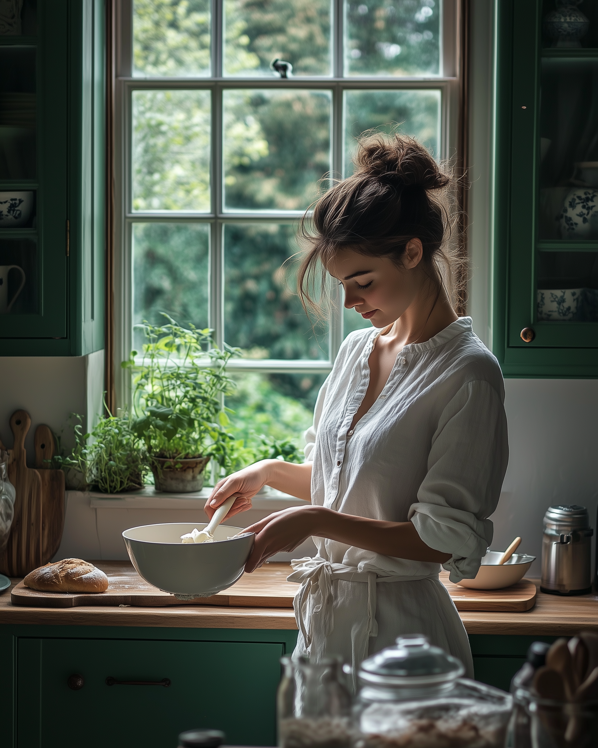 Gardening and baking bread